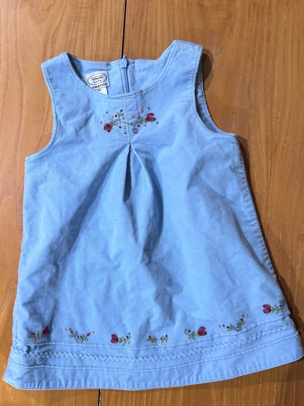 Talbots‎ Light Blue Corduroy Embroidered dress 18 month